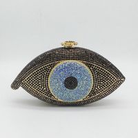 Retro Eye Shape Rhinestone Clutch Bag sku image 4