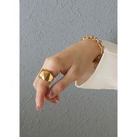 Fashion Diamond Handmade Titanium Steel Gold Ring sku image 14