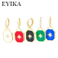 Korean Micro-inlaid Zircon Six-pointed Star Earrings Wholesale sku image 1