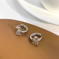 Fashion Bow Copper Inlaid Zircon Earrings Wholesale sku image 7