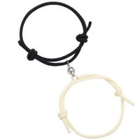 New Simple Black White Alloy Bracelet Set sku image 1