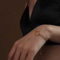 Ring Bracelet Box With Chain Titanium Steel Material 18k Real Gold Plated Three Layers Non-fading Wholesale Nihaojewelry sku image 3