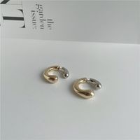 Gold Silver Mixed Color Half Circle Alloy Earrings Wholesale sku image 2