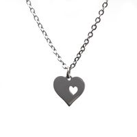 Stainless Steel Fully Polished Heart Pendant Necklace sku image 1