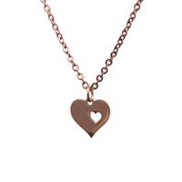 Stainless Steel Fully Polished Heart Pendant Necklace sku image 3