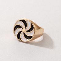 New Creative Golden Drip Oil Spiral Ring Wholesale Nihaojewelry main image 3