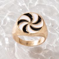 New Creative Golden Drip Oil Spiral Ring Wholesale Nihaojewelry main image 5