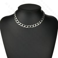 Korea Hip Hop Style Tide Simple Titanium Steel Clavicle Chain Thick Chain Necklace For Men And Women sku image 1