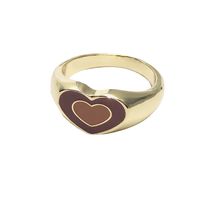 Fashion Double Love Element Copper Ring sku image 1