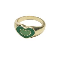 Fashion Double Love Element Copper Ring sku image 2