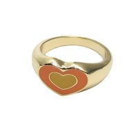 Fashion Double Love Element Copper Ring sku image 3