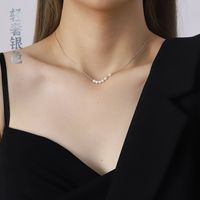 Light Luxury Imitation Baroque Pearl Titanium Steel Necklace Set sku image 8