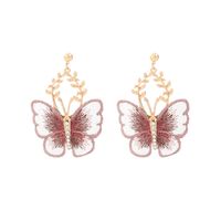 Fashion Metal Lace Butterfly Earrings Wholesale sku image 6