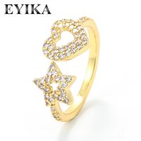 Fashion Micro-inlaid Stars Peach Heart-shaped Opening Adjustable Ring sku image 1
