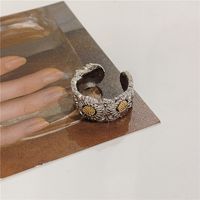 Vintage Small Daisy Metal Split Ring Couple Ring sku image 2