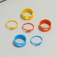 Ins Creative Butterfly Love Dolphin Adjustable Ring Fashion Simple Fresh Candy Color Spray Paint 2-piece Ring Set main image 3