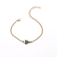 Fashion Retro 2021 New Christmas Tree Four-piece Set European And American Elegant Dripping Oil Bracelet Necklace Earrings Ring Set main image 5