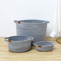 Simple Solid Color Cotton String Storage Basket Wholesale Nihaojewelry main image 3