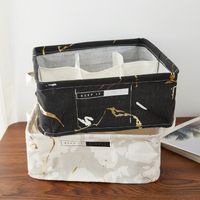 Fashion Marble 6 Grid Cotton Linen Underwear Socks Storage Box Wholesale Nihaojewelry main image 1