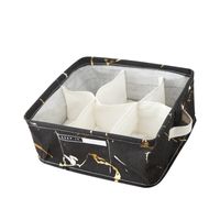 Fashion Marble 6 Grid Cotton Linen Underwear Socks Storage Box Wholesale Nihaojewelry main image 6