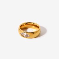18k Simple Fashion Stainless Steel Transparent Inlaid Diamond Ring Wholesale Nihaojewelry main image 6