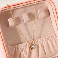 18k Fashion Simple Mini Zircon Round Stainless Steel Necklace Wholesale Nihaojewelry main image 5