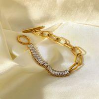 Européen Et Américain Ins Élégant Simple Et Polyvalent Froid Style Exagéré Ot Séparable Moule Conception Chaîne Titane Acier 18k Bracelet Ornement Pour Les Femmes main image 1