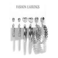 Fashion Geometric Alloy Pearl Earrings Six Pairs Set Wholesale Nihaojewelry main image 3