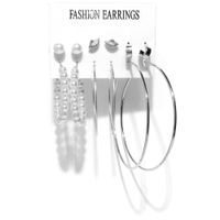 Fashion Geometric Alloy Pearl Earrings Six Pairs Set Wholesale Nihaojewelry main image 5