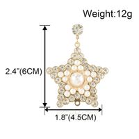 Simple Fashion Inlaid Rhinestone Pearl Pentagonal Earrings Wholesale Nihaojewelry main image 6