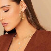 Fashion Texture Geometric C-shaped Earrings Wholesale Nihaojewelry main image 1