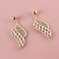 Korean Creative Mesh Leaf Pendant Earrings Wholesale Nihaojewelry main image 4