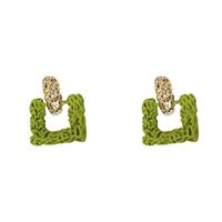Fashion Geometric Butter Green Square Alloy Earrings Wholesale Nihaojewelry main image 6