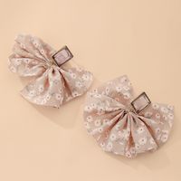 Fashion Crystal Fabric Printing Bow Stud Earrings Wholesale Nihaojewelry main image 5