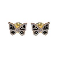 Fashion Black Inlaid Rhinestone Butterfly Stud Earrings Wholesale Nihaojewelry main image 6