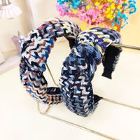 Korean Style Autumn And Winter New Arrival Hairband Multicolor Twill Plaid Cross Knot Hair Band Vintage Fashion Headdress main image 1