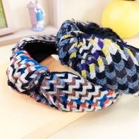 Korean Style Autumn And Winter New Arrival Hairband Multicolor Twill Plaid Cross Knot Hair Band Vintage Fashion Headdress main image 3