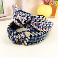 Korean Style Autumn And Winter New Arrival Hairband Multicolor Twill Plaid Cross Knot Hair Band Vintage Fashion Headdress main image 4
