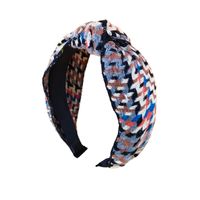 Korean Style Autumn And Winter New Arrival Hairband Multicolor Twill Plaid Cross Knot Hair Band Vintage Fashion Headdress main image 6