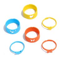 Ins Creative Butterfly Love Dolphin Adjustable Ring Fashion Simple Fresh Candy Color Spray Paint 2-piece Ring Set sku image 1