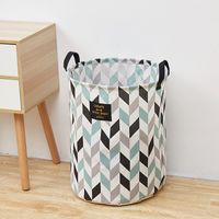 Contrast Color Plaid Household Cloth Dirty Clothes Basket Wholesale Nihaojewelry sku image 2