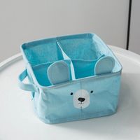 Simple Bear Ears 4 Grid Waterproof Cotton Linen Underwear Socks Storage Box Wholesale Nihaojewelry sku image 1