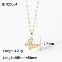 Fancy Crystal Butterfly Necklace 18k Gold Stainless Steel Jewelry Gift Cubic Zircon Butterfly Pendant Necklace For Women sku image 1