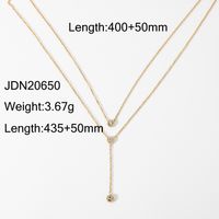 Simple Style Necklace Stainless Steel Titanium Steel Plating Gold Plated Pendant Necklace sku image 1