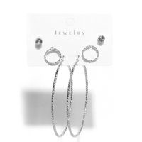 Fashion Metal Circle Butterfly Rhinestone Earrings Set Wholesale Nihaojewelry sku image 2