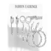 Fashion Metal Circle Butterfly Rhinestone Earrings Set Wholesale Nihaojewelry sku image 18