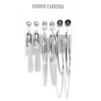 Fashion Geometric Alloy Pearl Earrings Six Pairs Set Wholesale Nihaojewelry sku image 1