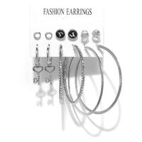 Fashion Geometric Alloy Pearl Earrings Six Pairs Set Wholesale Nihaojewelry sku image 5