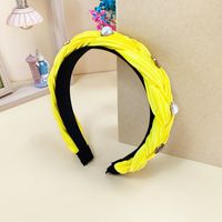 Korea's Style Braided Inlaid Pearl Wide-brimmed Hairband Wholesale Nihaojewelry sku image 1