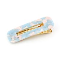 Womens Geometric Electroplated Acetate Plate Multi-color Side Clip Flat Clip Acetic Acid Hair Accessories Hn190422118633 sku image 2